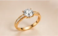 Anillo solitario de oro 14k con diamante, Yensid Jewelry
